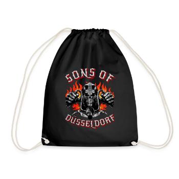 Sons of Düsseldorf Totenkopf biker - Drawstring Bag - black - Front