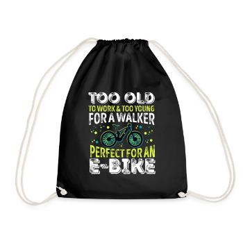Perfect for an Ebike Funny Electric Bicycle Gift - Drawstring Bag - black - Front
