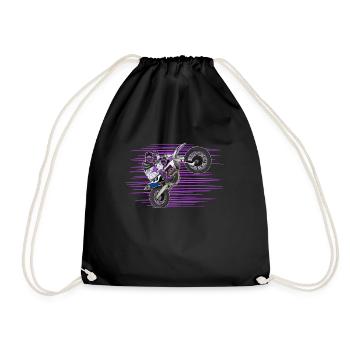 Motocross / Enduro / Freestyle mx / Dirtbike retro - Drawstring Bag - black - Front