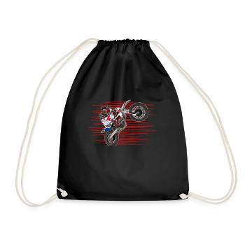 Motocross / Enduro / Freestyle mx / Dirtbike retro - Drawstring Bag - black - Front