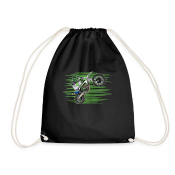 Motocross / Enduro / Freestyle mx / Dirtbike retro - Drawstring Bag - black - Front