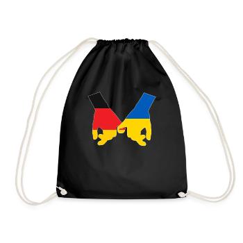 Germany supports Ukraine Love Heart - Drawstring Bag - black - Front
