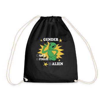 Gender Male Female Extraterrestrials - Drawstring Bag - black - Front