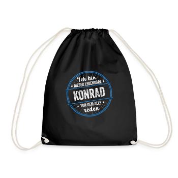 Ich bin dieser legendärer Konrad Name - Turnbeutel - Schwarz - Vorne