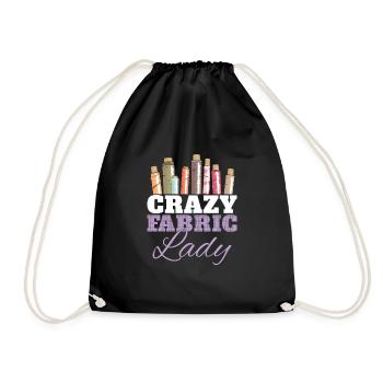 Crazy Fabric Funny Quilting Humor For A Quilter - Drawstring Bag - black - Front