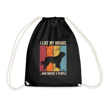 Briard Gift Dogs - Drawstring Bag - black - Front