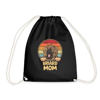 Briard Gift Dogs - Drawstring Bag - black - Front