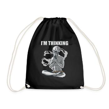 Ich Denke Alien Yoga Meditation Zitat Geschenk - Turnbeutel - Schwarz - Vorne
