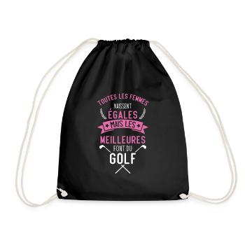 Les meilleures femmes font du golf Cadeau humour - Sac de sport léger - noir - Devant