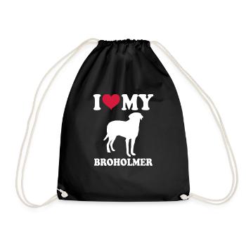 Broholmer Geschenk Hunde - Turnbeutel - Schwarz - Vorne