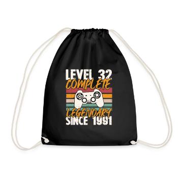 Geburtstagsgeschenk, Level 32 Complete 1991 - Turnbeutel - Schwarz - Vorne