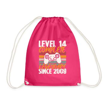 Geburtstagsgeschenk, Level 14 Complete 2009 - Turnbeutel - Fuchsia - Vorne
