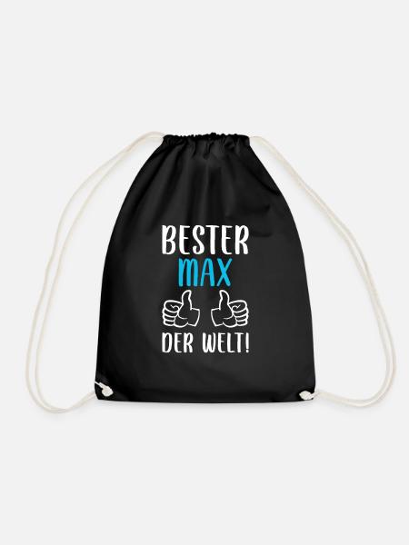 Max Vorname Name Geburtstag - Turnbeutel - Schwarz