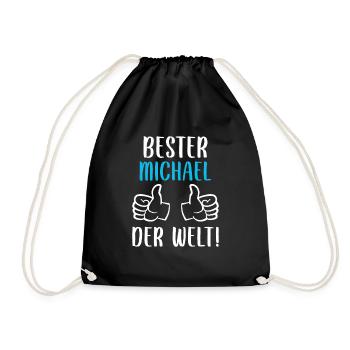 Michael Vorname Name Geburtstag - Turnbeutel - Schwarz - Vorne