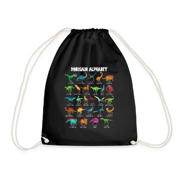 My Dinosaur Alphabet Kids Species Dino A-Z - Drawstring Bag - black - Front