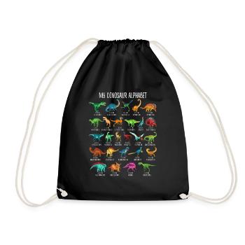 My Dinosaur Alphabet Kids Species Dino A-Z - Drawstring Bag - black - Front