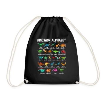 My Dinosaur Alphabet Kids Species Dino A-Z - Drawstring Bag - black - Front
