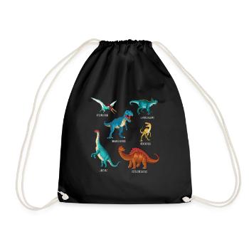 My Dinosaur Alphabet Kids Species Dino A-Z - Drawstring Bag - black - Front
