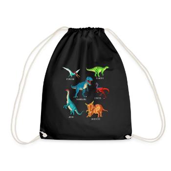My Dinosaur Alphabet Kids Species Dino A-Z - Drawstring Bag - black - Front