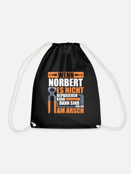 Vorname Norbert Name Geburtstag Geschenk - Turnbeutel - Schwarz