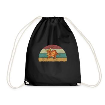 Xenoceratops Dinosaur Children Dino Gift - Drawstring Bag - black - Front