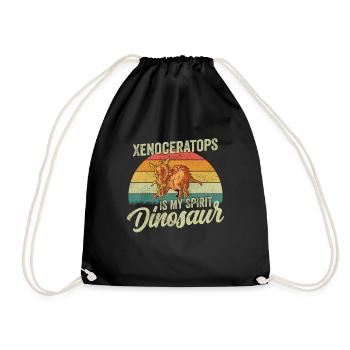 Xenoceratops Dinosaur Children Dino Gift - Drawstring Bag - black - Front