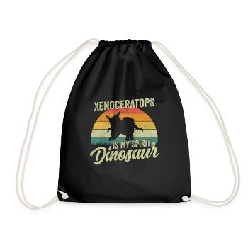 Xenoceratops Dinosaur Children Dino Gift - Drawstring Bag - black - Front