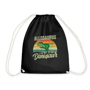 Allosaurus Dinosaur Children Dino Gift - Drawstring Bag - black - Front