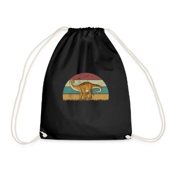Apatosaurus Dinosaur Children Dino Gift - Drawstring Bag - black - Front