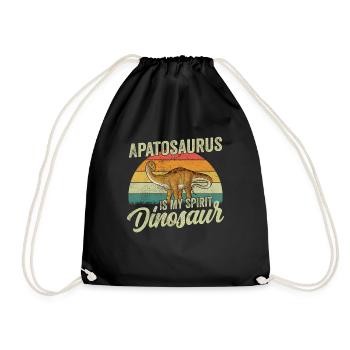 Apatosaurus Dinosaur Children Dino Gift - Drawstring Bag - black - Front