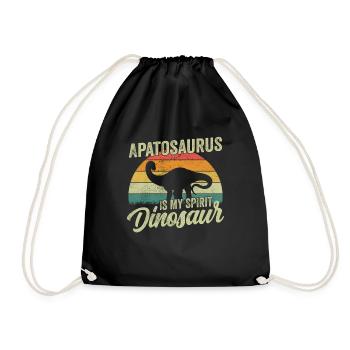 Apatosaurus Dinosaur Children Dino Gift - Drawstring Bag - black - Front