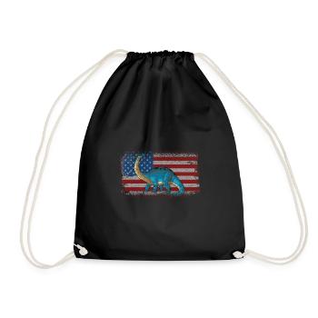 Brontosaurus Dinosaur Children Dino Gift - Drawstring Bag - black - Front