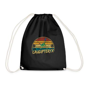 xxx Dinosaur Kids Dino Gift - Drawstring Bag - black - Front
