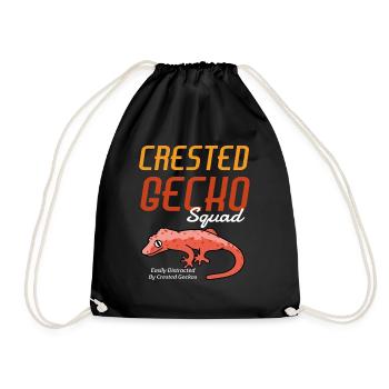 Joli reptile exotique lézard Crested Gecko Squad - Sac de sport léger - noir - Devant