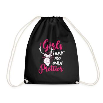 Les filles chassent aussi seulement plus joli cadeau de chasse de chasseresse - Sac de sport léger - noir - Devant