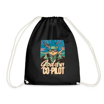 Dieu est mon copilote Avion Cat Assistant - Sac de sport léger - noir - Devant