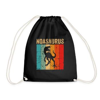 Noasaurus Dinosaurier Kinder Dino Geschenk - Turnbeutel - Schwarz - Vorne