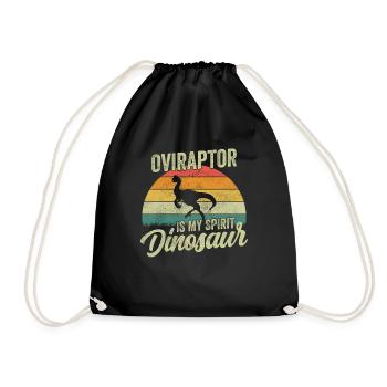 Oviraptor Dinosaurier Kinder Dino Geschenk - Turnbeutel - Schwarz - Vorne