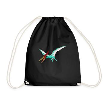 Pteranodon Dinosaur Children Dino Gift - Drawstring Bag - black - Front