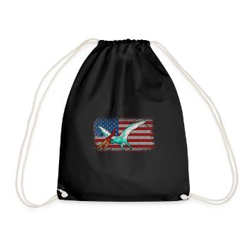 Pteranodon Dinosaur Children Dino Gift - Drawstring Bag - black - Front