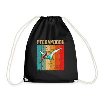 Pteranodon Dinosaurier Kinder Dino Geschenk - Turnbeutel - Schwarz - Vorne