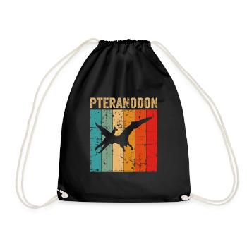 Pteranodon Dinosaur Children Dino Gift - Drawstring Bag - black - Front