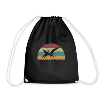 Pteranodon Dinosaur Children Dino Gift - Drawstring Bag - black - Front