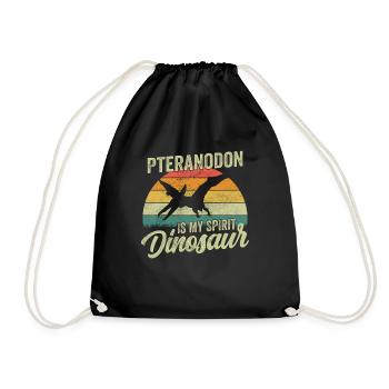 Pteranodon Dinosaur Children Dino Gift - Drawstring Bag - black - Front