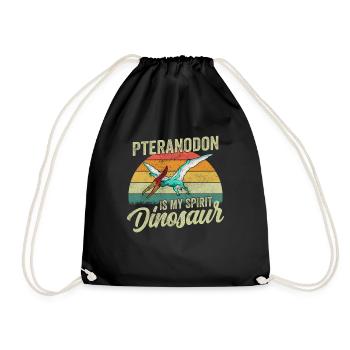 Pteranodon Dinosaur Children Dino Gift - Drawstring Bag - black - Front