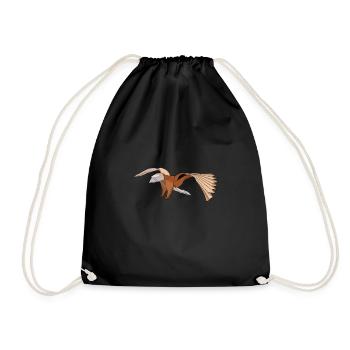 Origami Japanese Art Folding Crane Paper - Drawstring Bag - black - Front