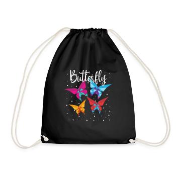 Origami Japanese Art Folding Crane Paper - Drawstring Bag - black - Front