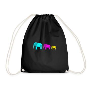 Origami Japanese Art Folding Crane Paper - Drawstring Bag - black - Front
