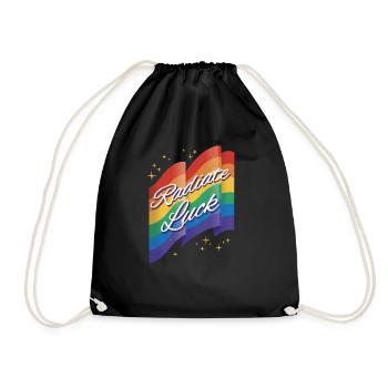 Strahlen Sie Positivität Regenbogenzwerge Wolken - Turnbeutel - Schwarz - Vorne