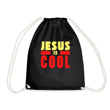 Jesus Ist Cooler Glaube Bibel Zitat Geschenk - Turnbeutel - Schwarz - Vorne